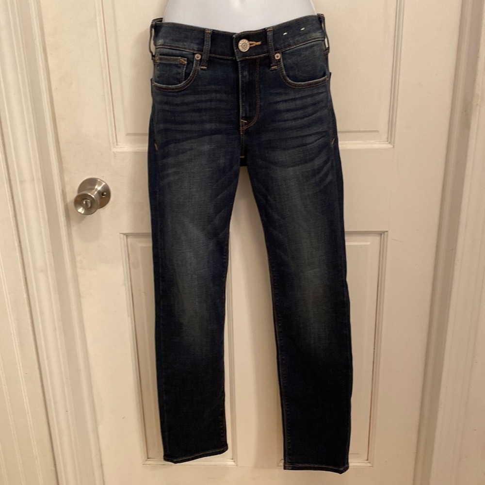 EXPRESS Stella Skinny Low Rise Distressed Denim Jeans, RN 55285, Size 0 Short